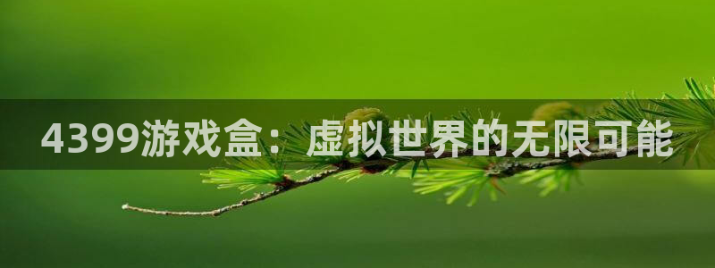 k8凯发中国天生赢家·一触即发：4399游戏盒：虚拟世界的无